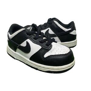 Nike Dunk Low Panda Black White TD Athletic Shoes Youth Size 8C CW1589 100